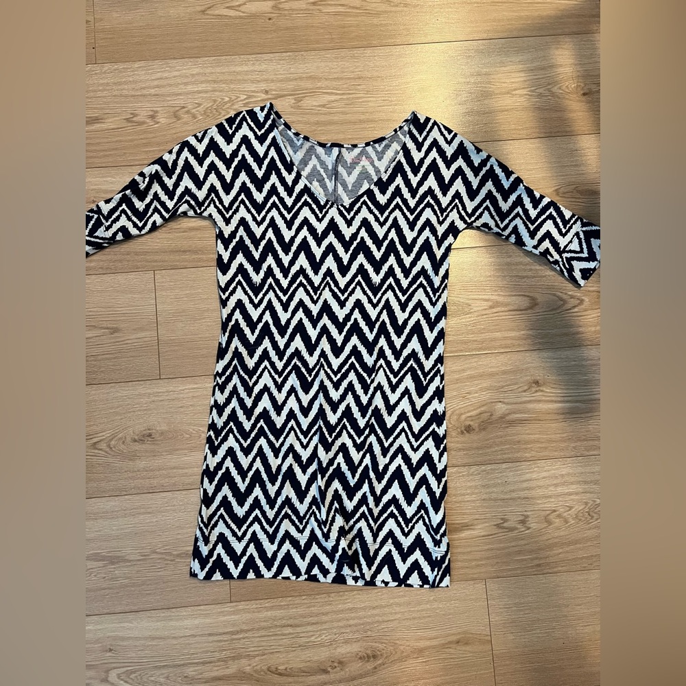 Lilly Pulitzer Eliza Dress Navy Chevron